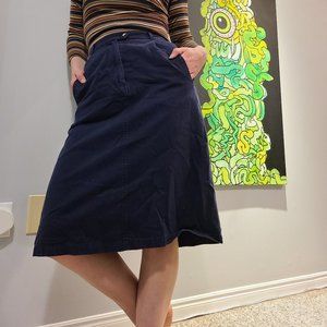 Knee-Length Linen Skirt